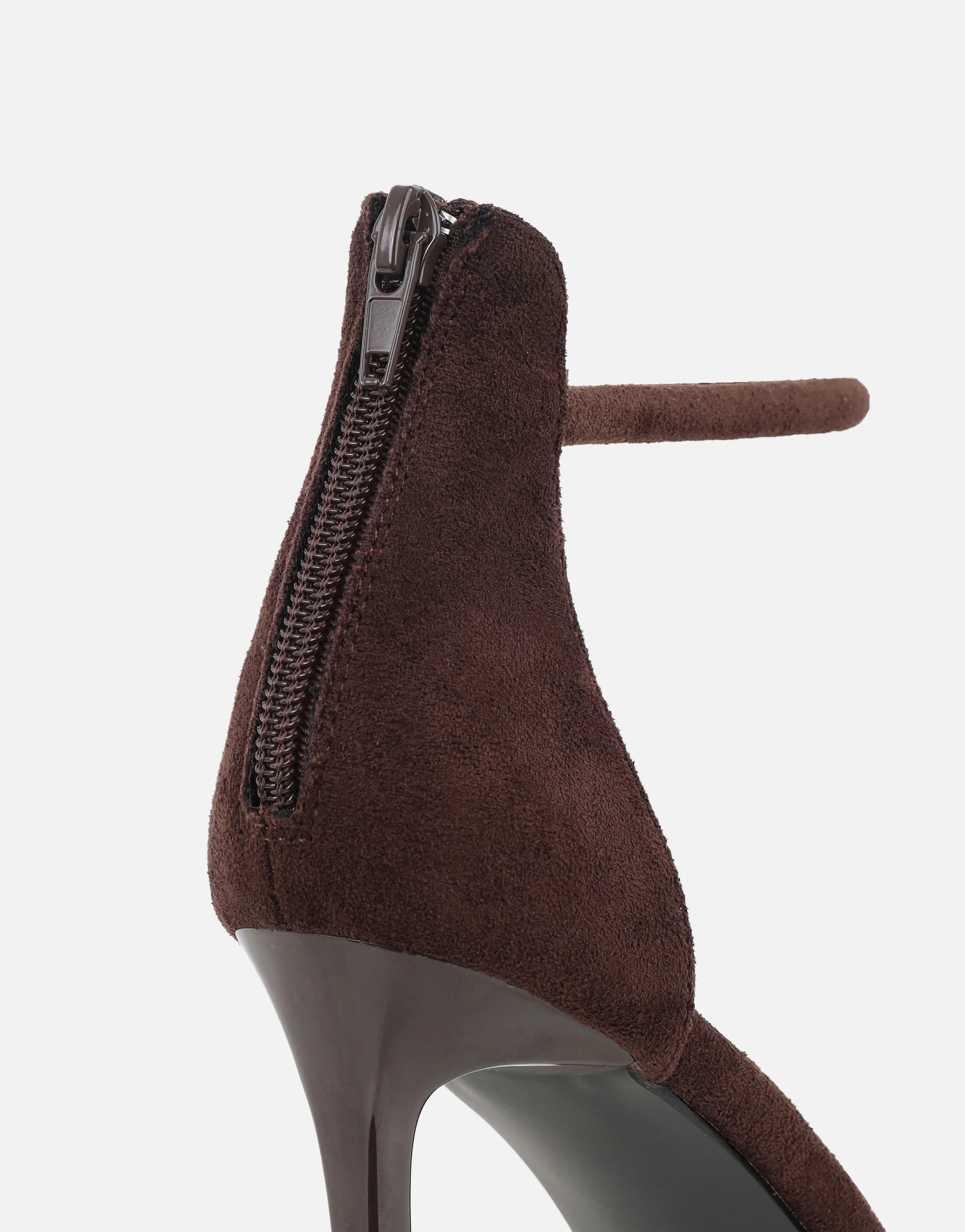 Amari Brown Suede Barely There Heeled Sandals - Image 3