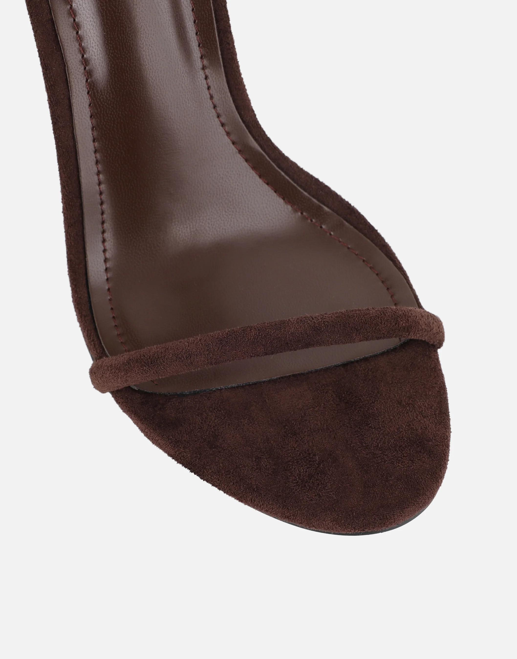 Amari Brown Suede Barely There Heeled Sandals - Image 4