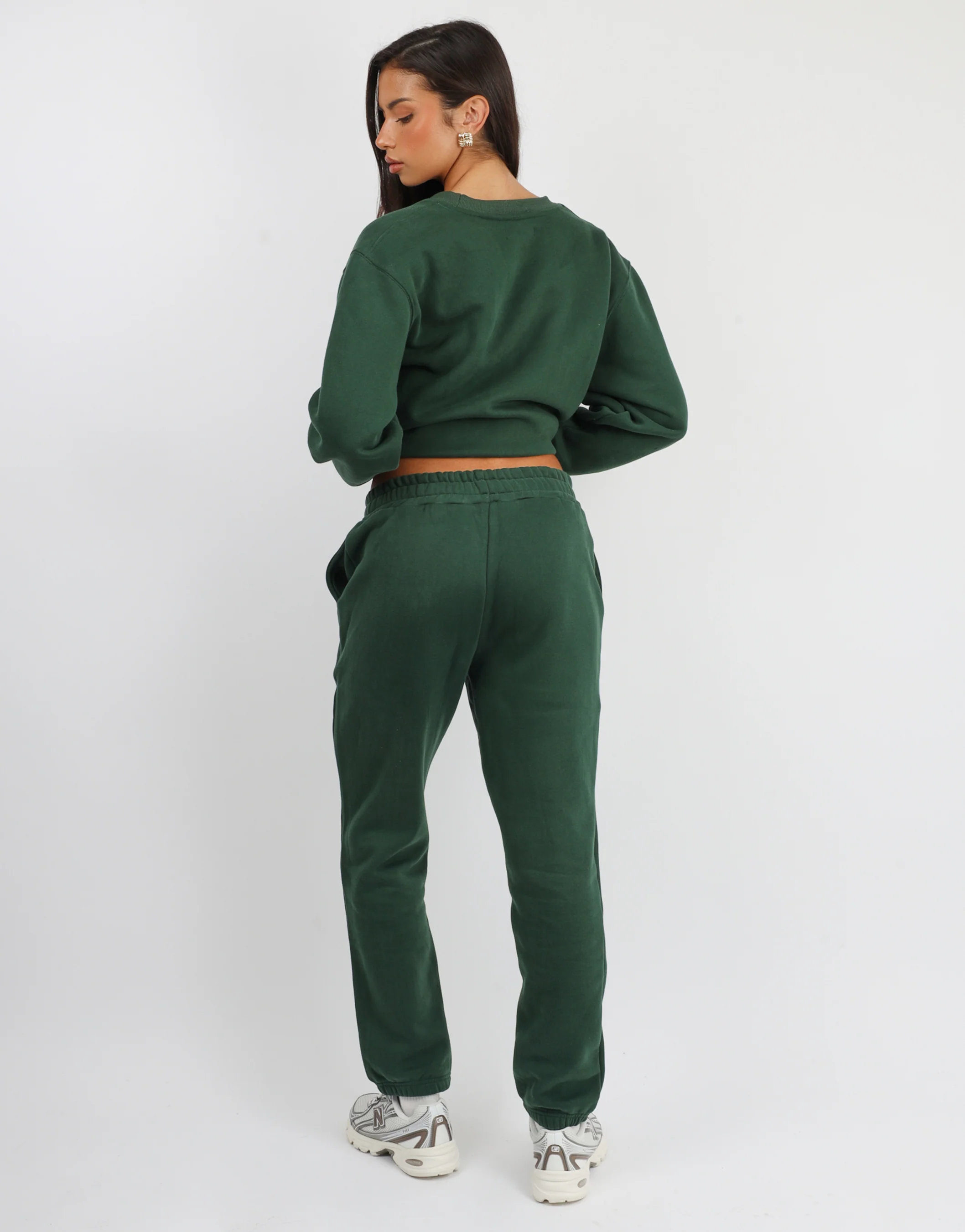 Ashby Simmi Studios Varsity Slogan Sweatshirt in Pine Green - Image 5