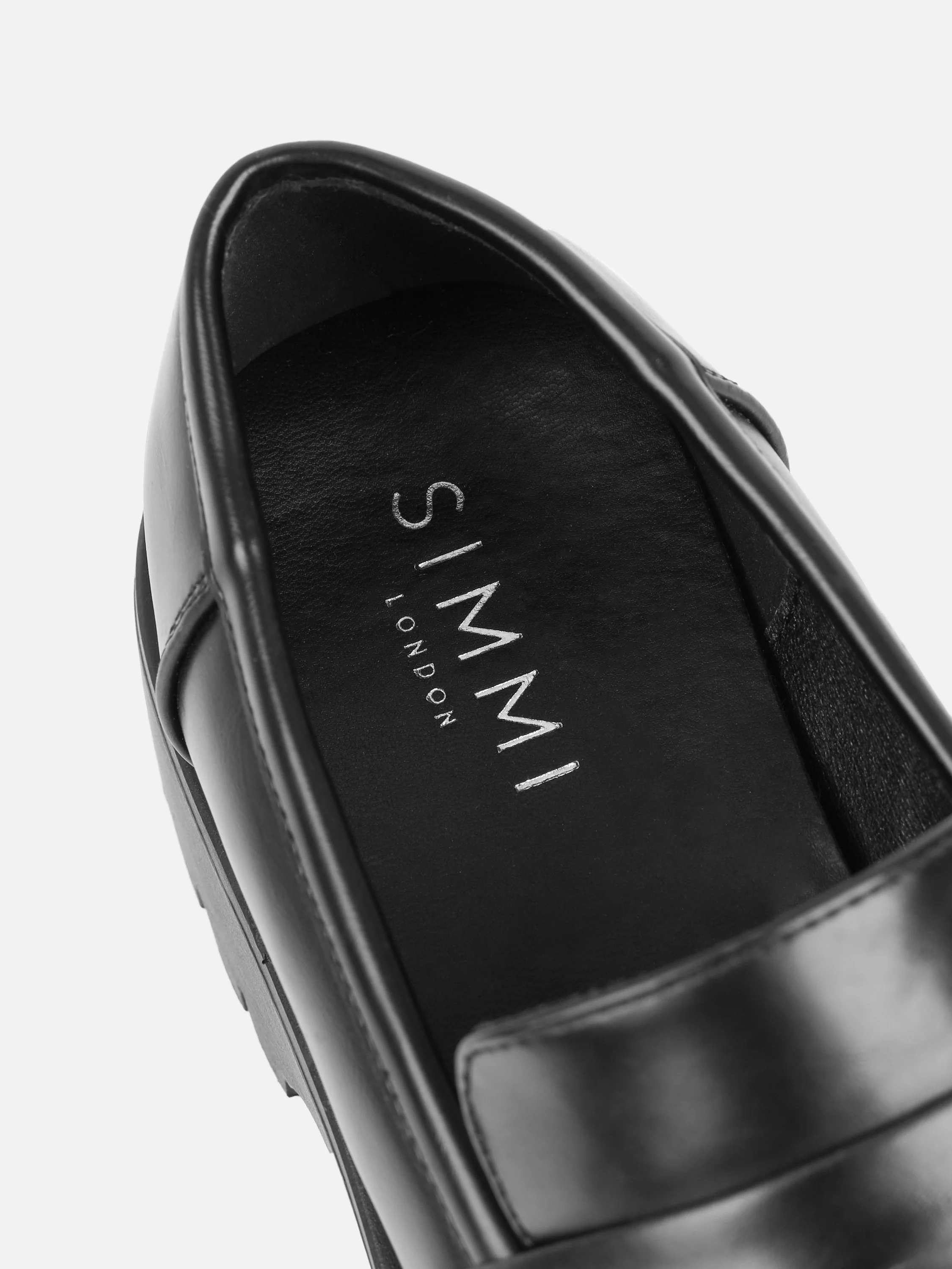 Bran Black Chunky Penny Loafers - Image 3