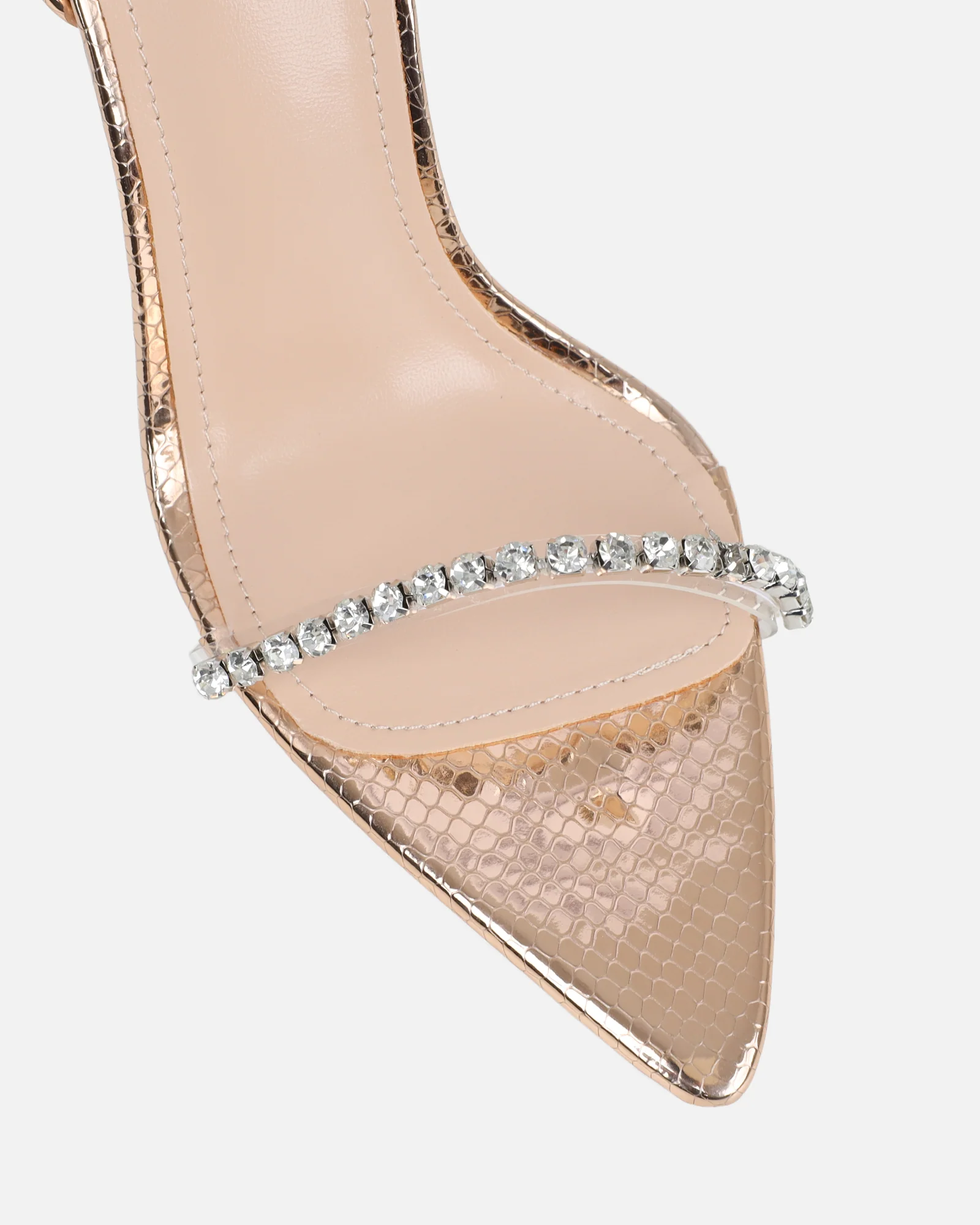 Felicity Gold Mirror Snake Diamante Heels - Image 4
