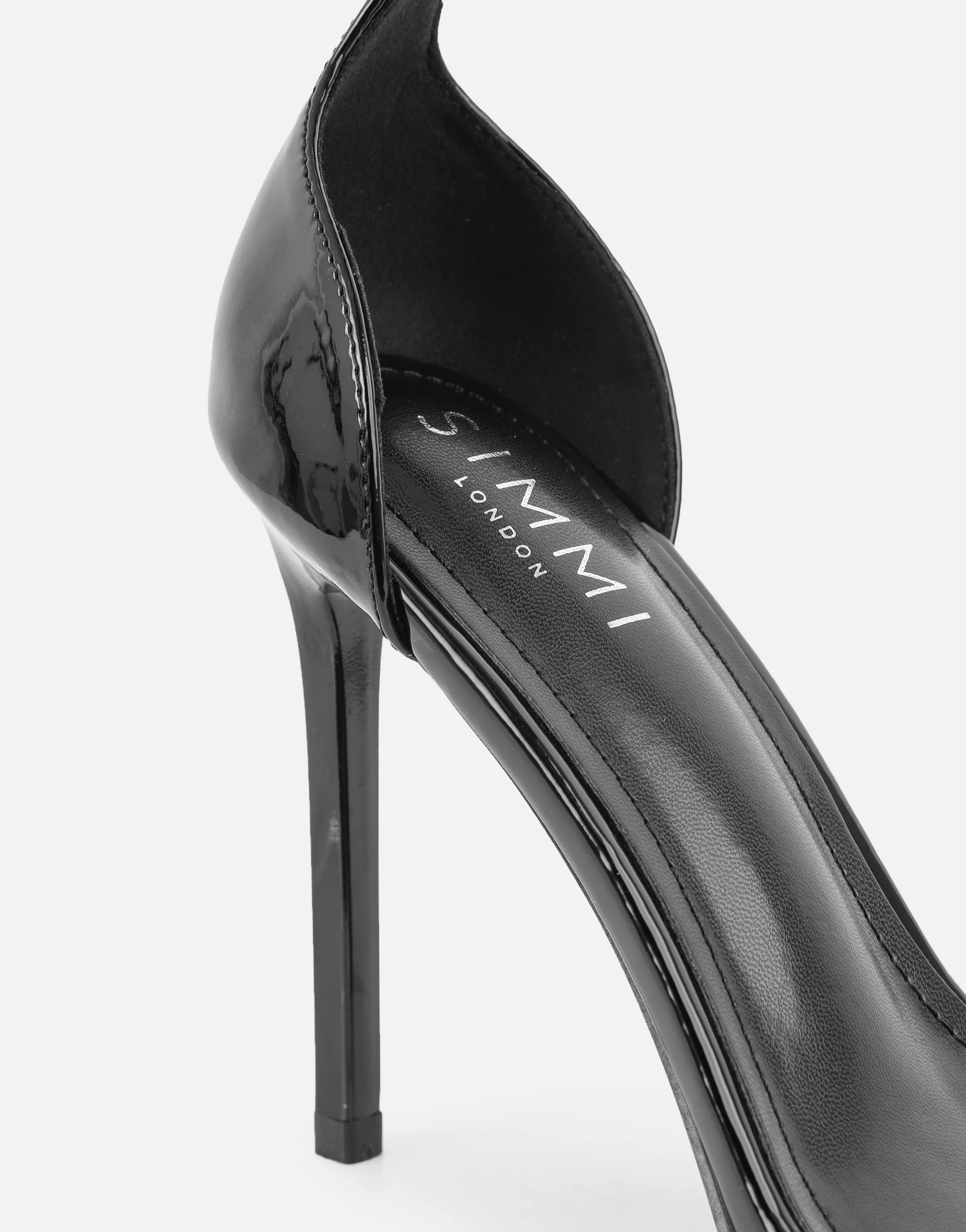 Gabby Black Patent Barely There Heeled Sandals - Image 3