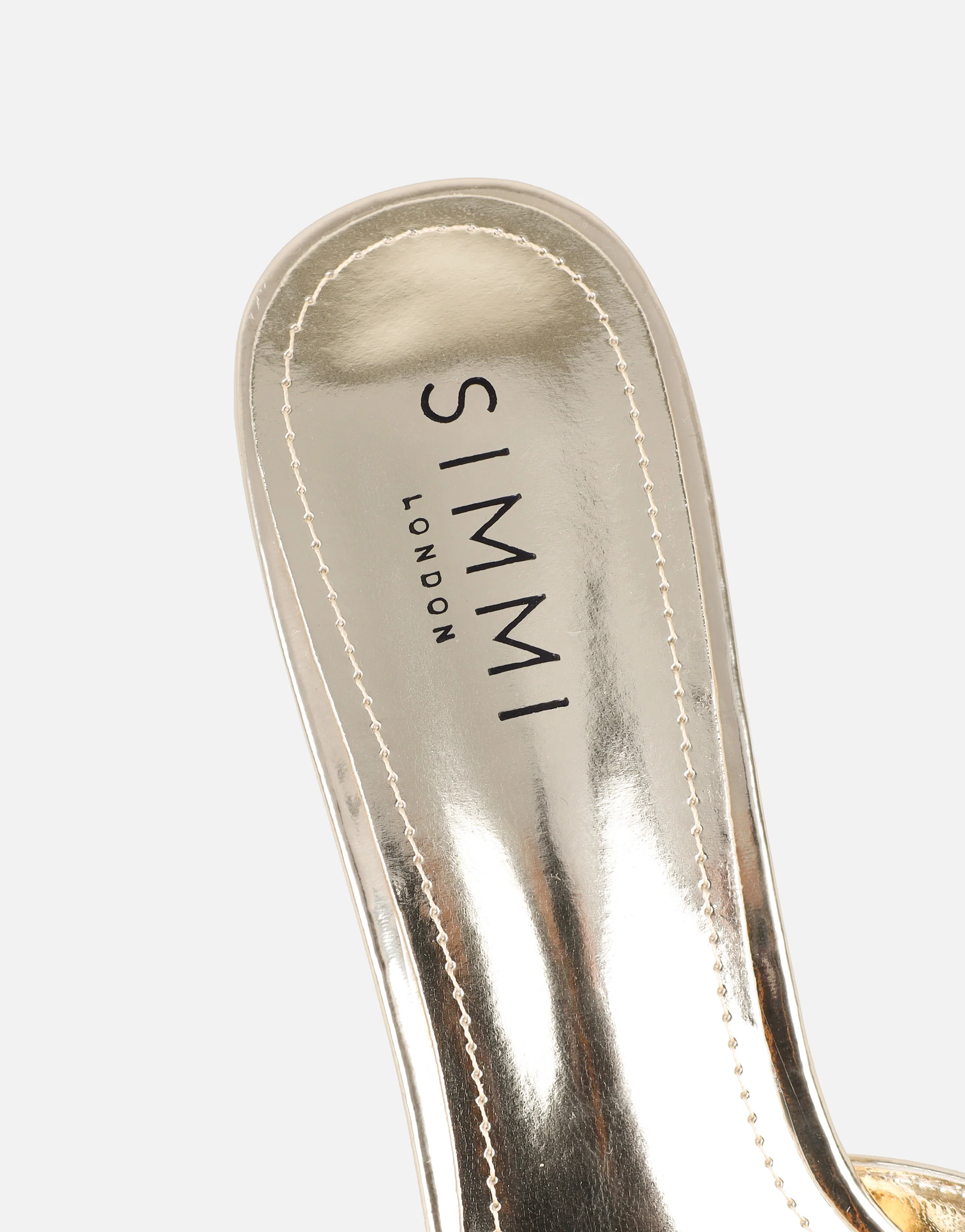 Jerez Gold Mirror Peep Toe Heeled Sandals - Image 3