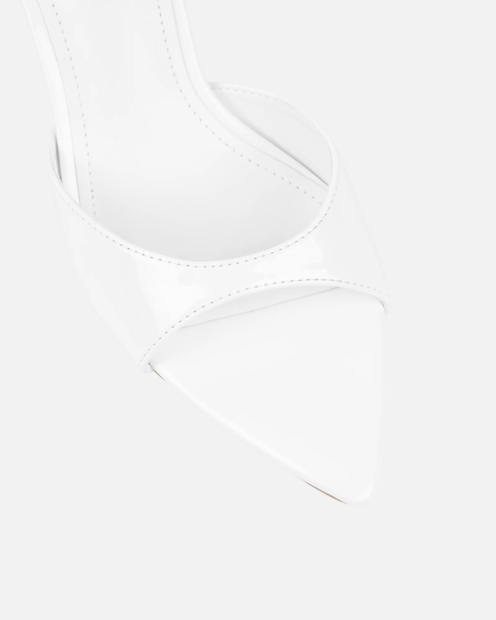 Jerez White Patent Peep Toe Heeled Sandals - Image 3