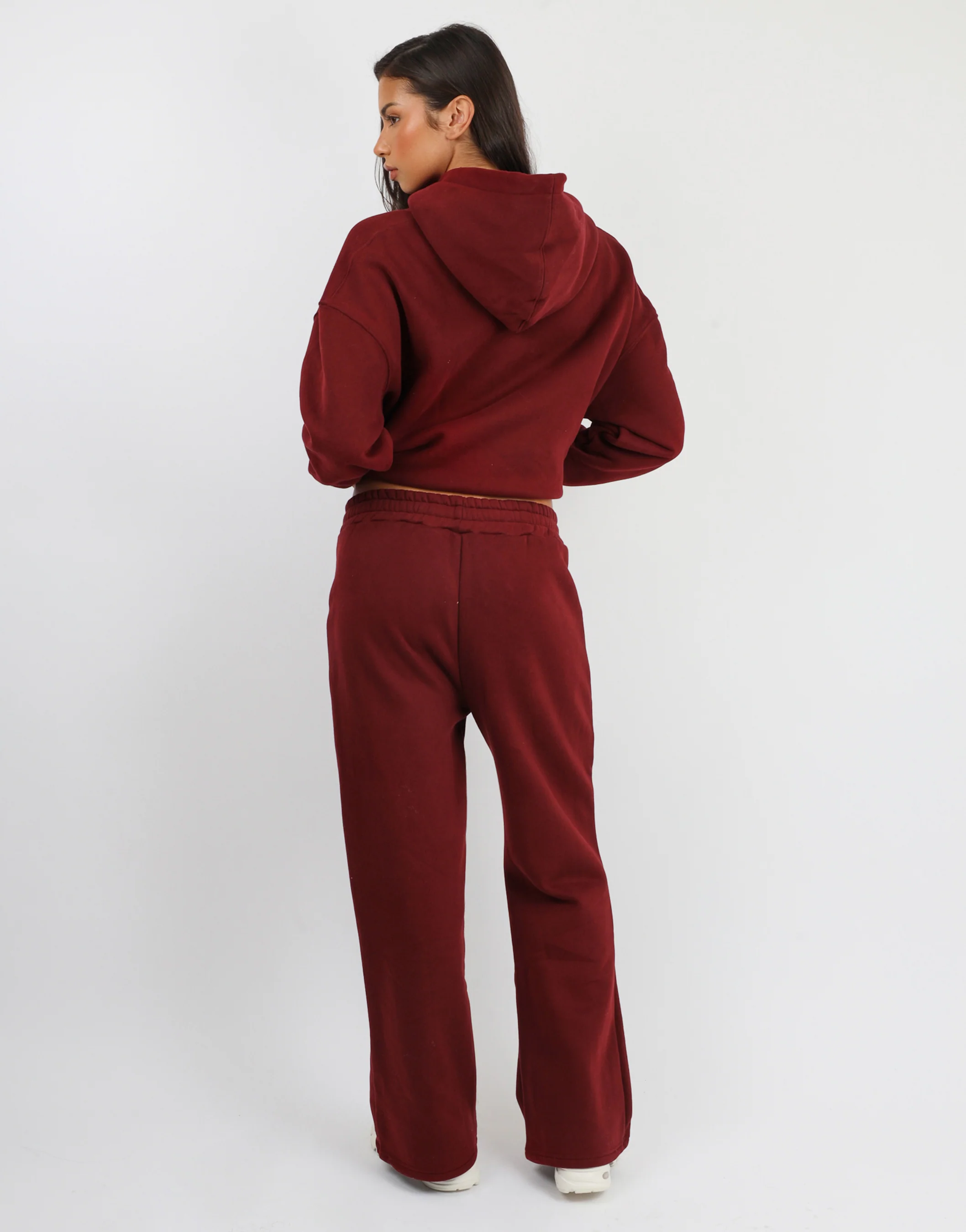 Maeve Simmi Studios Varsity Slogan Hoodie in Cranberry - Image 4
