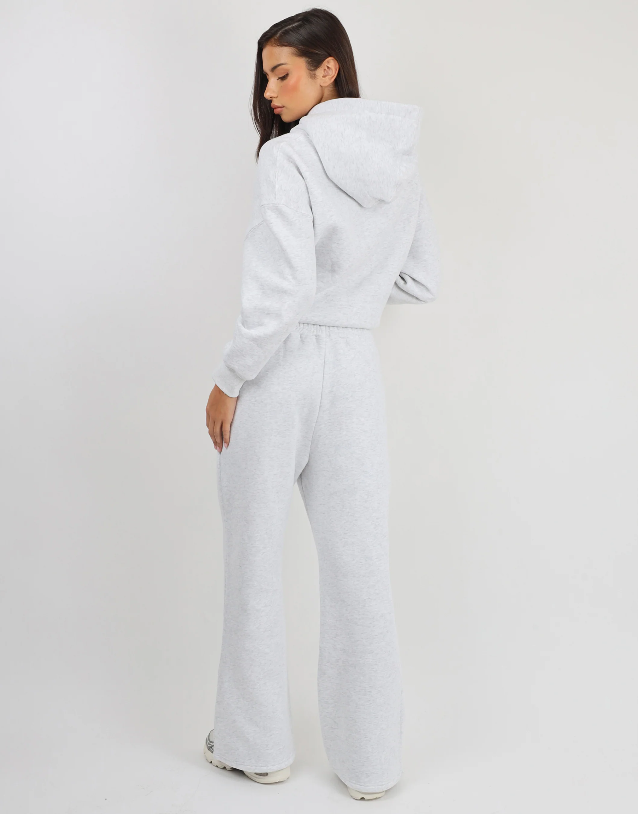 Maeve Simmi Studios Varsity Slogan Hoodie in Pebble Grey - Image 4