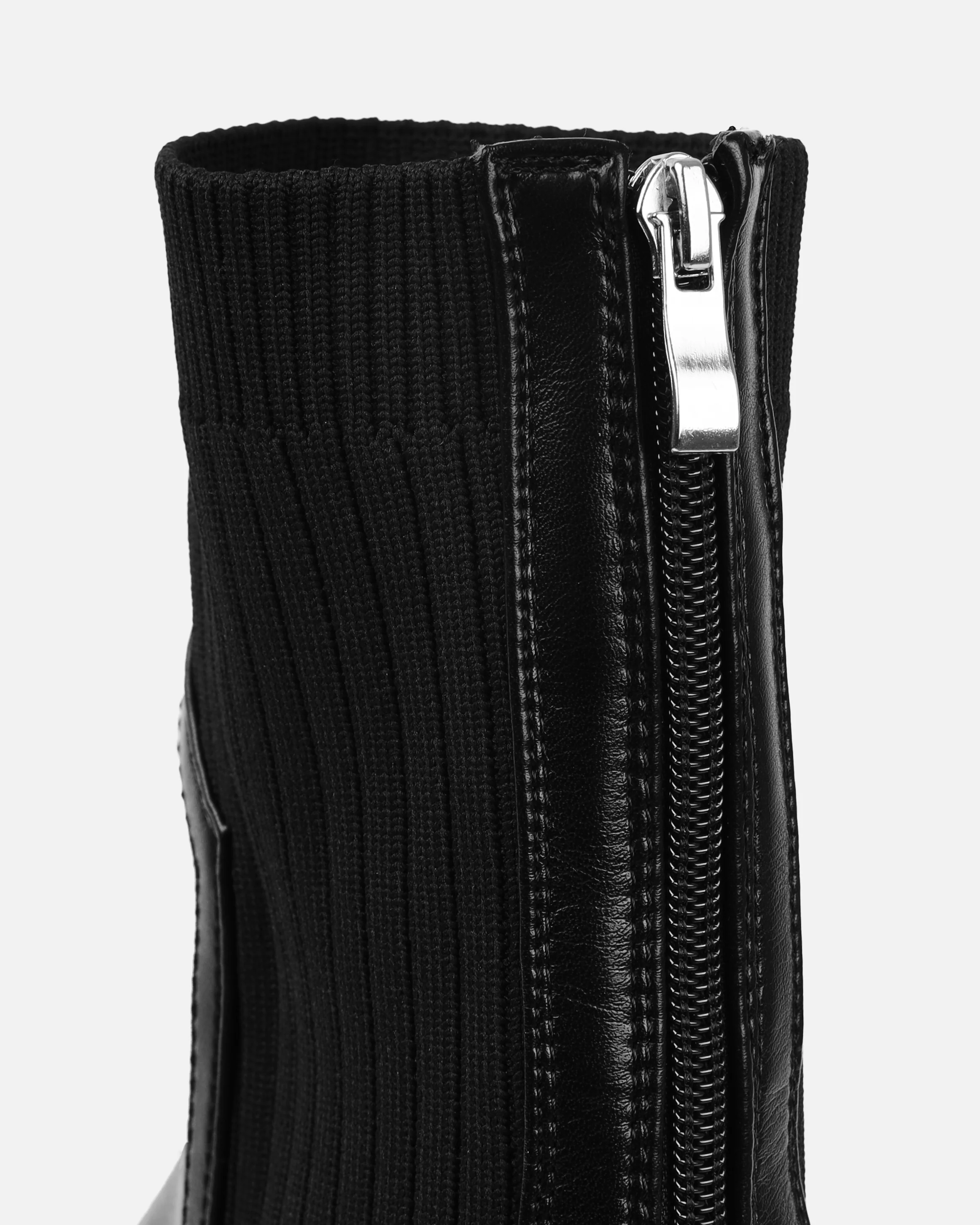 Malakai Black Knit Chunky Ankle Boots - Image 3
