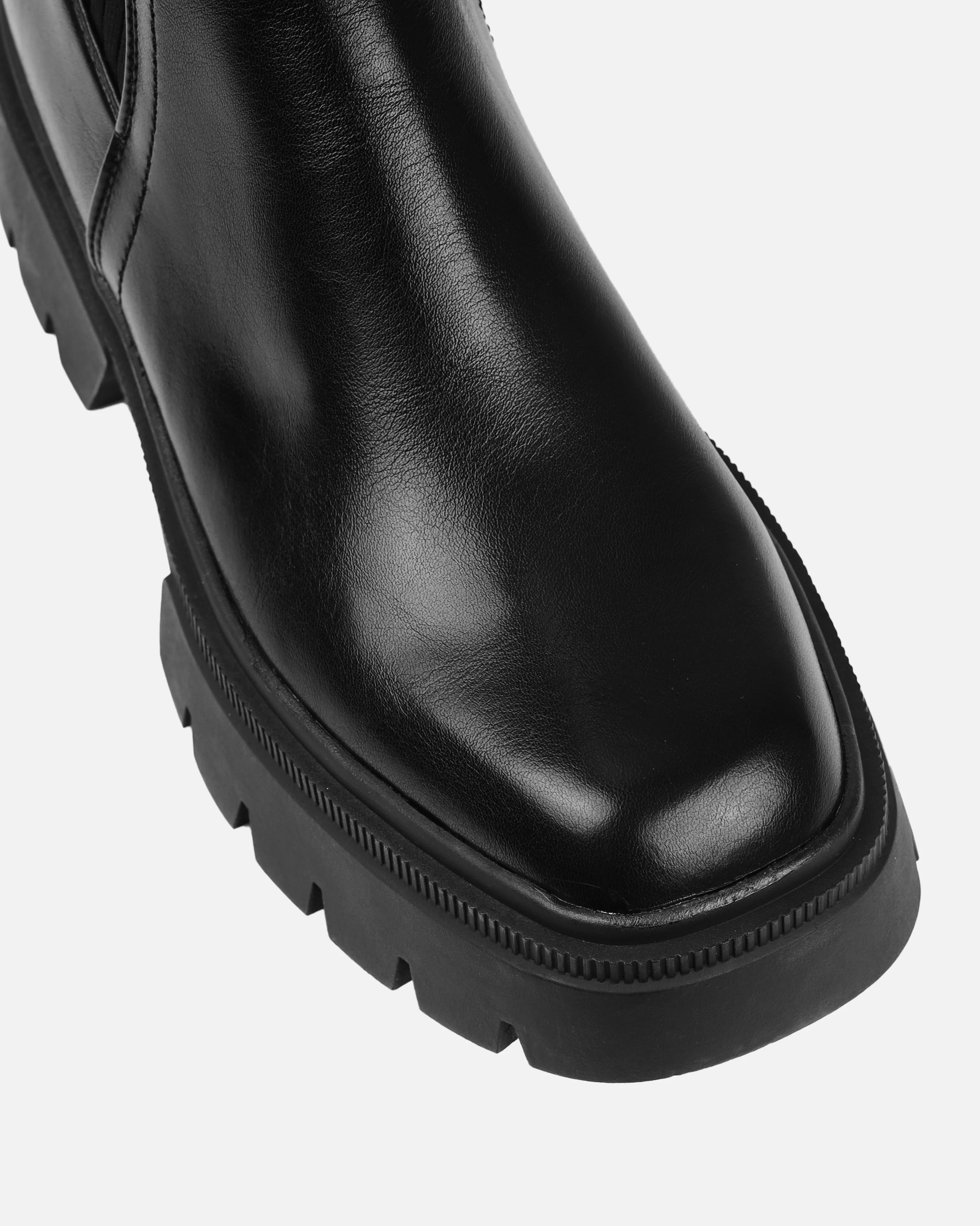 Malakai Black Knit Chunky Ankle Boots - Image 4