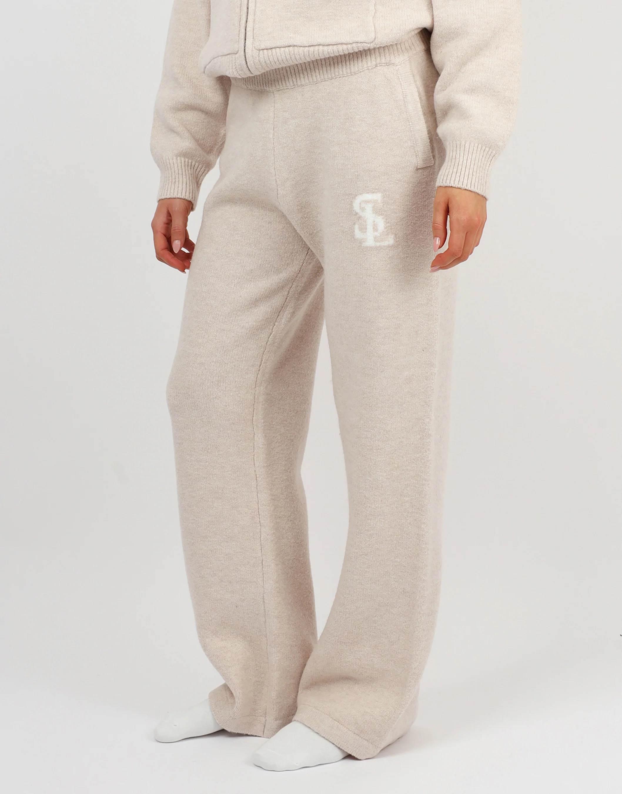 Romy Simmi Studios Chunky Knit Trousers In Cream - Image 5